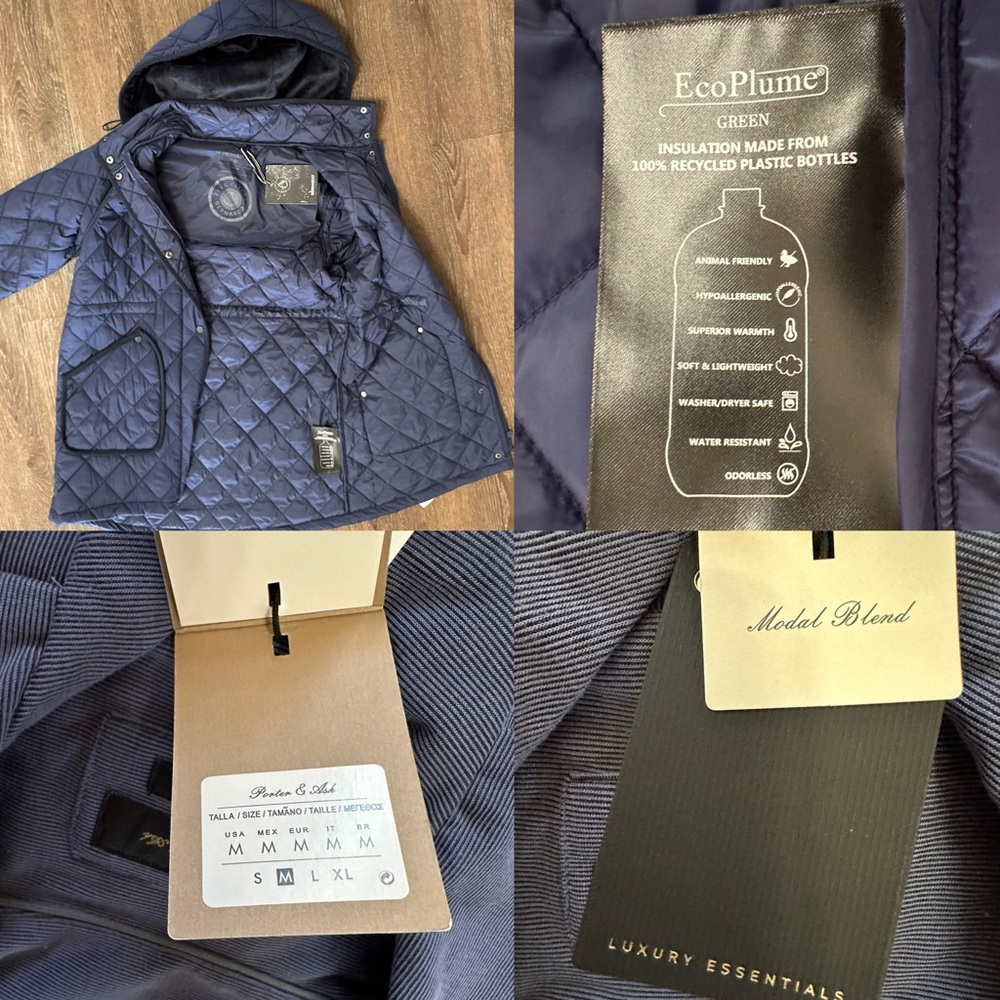 Women’s Bernardo All Day puffer Jacket Navy Blue Size Small NWT - Picture 5 of 14